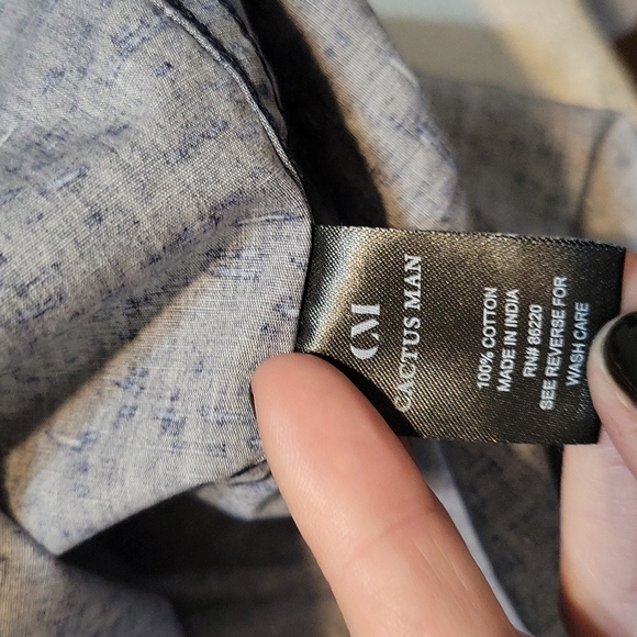 NWT  cactus man blue patterned long sleeve button up men's extra large - Picture 8 of 10